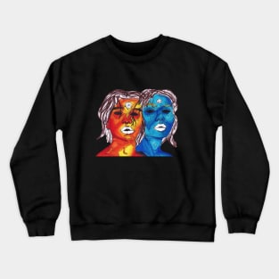 "the sun and moon" watercolor Crewneck Sweatshirt